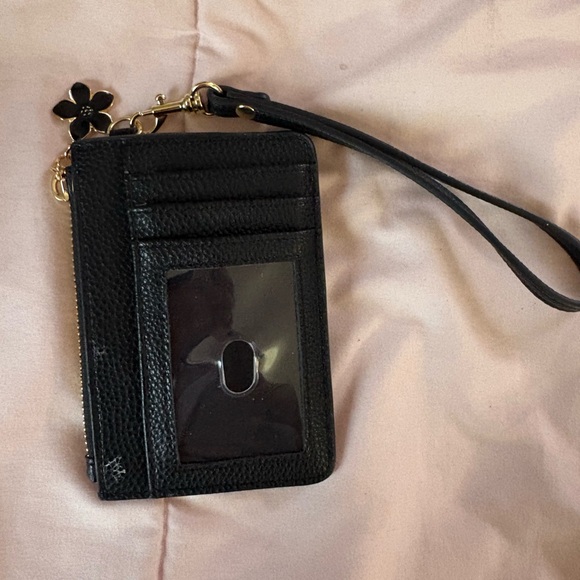 Nanette Lepore Black Card Holder with Gold Charm - Picture 2 of 2